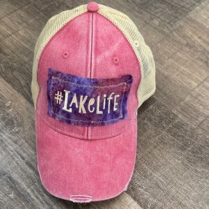 Pink and Tan #LakeLife Cap